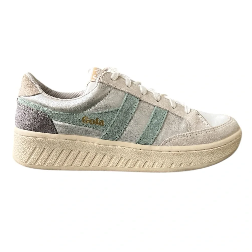 Gola Superslam Blaze sneakers in Silver Green Mist Feather Grey Women’s 6 SOOL